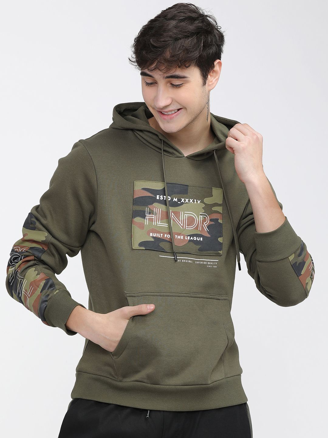 

HIGHLANDER Men Printed Sweatshirt, Olive