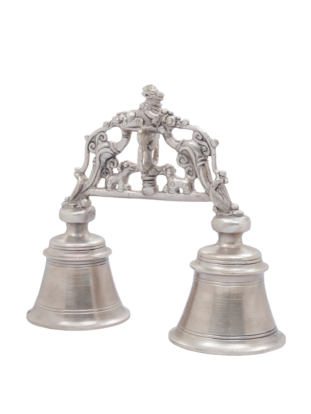 

Exotic India 8" Brass Nandi for Abhisheka with Shiva Linga, Silver