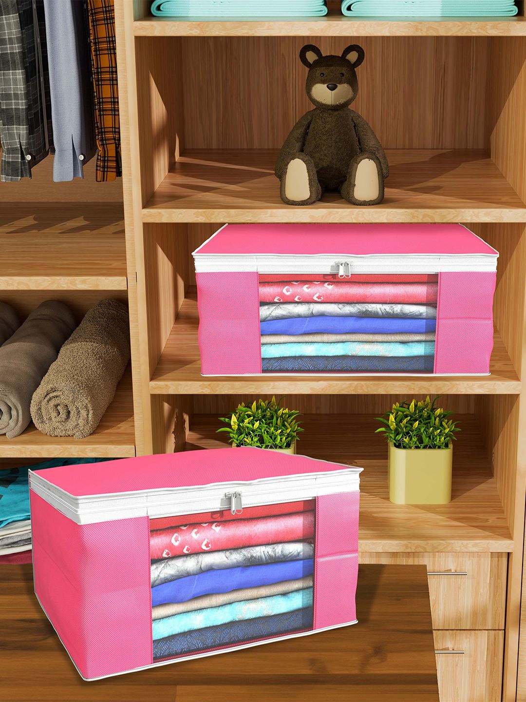 

Kuber Industries Pink Set of 12 Regular Drawer Organiser Organisers