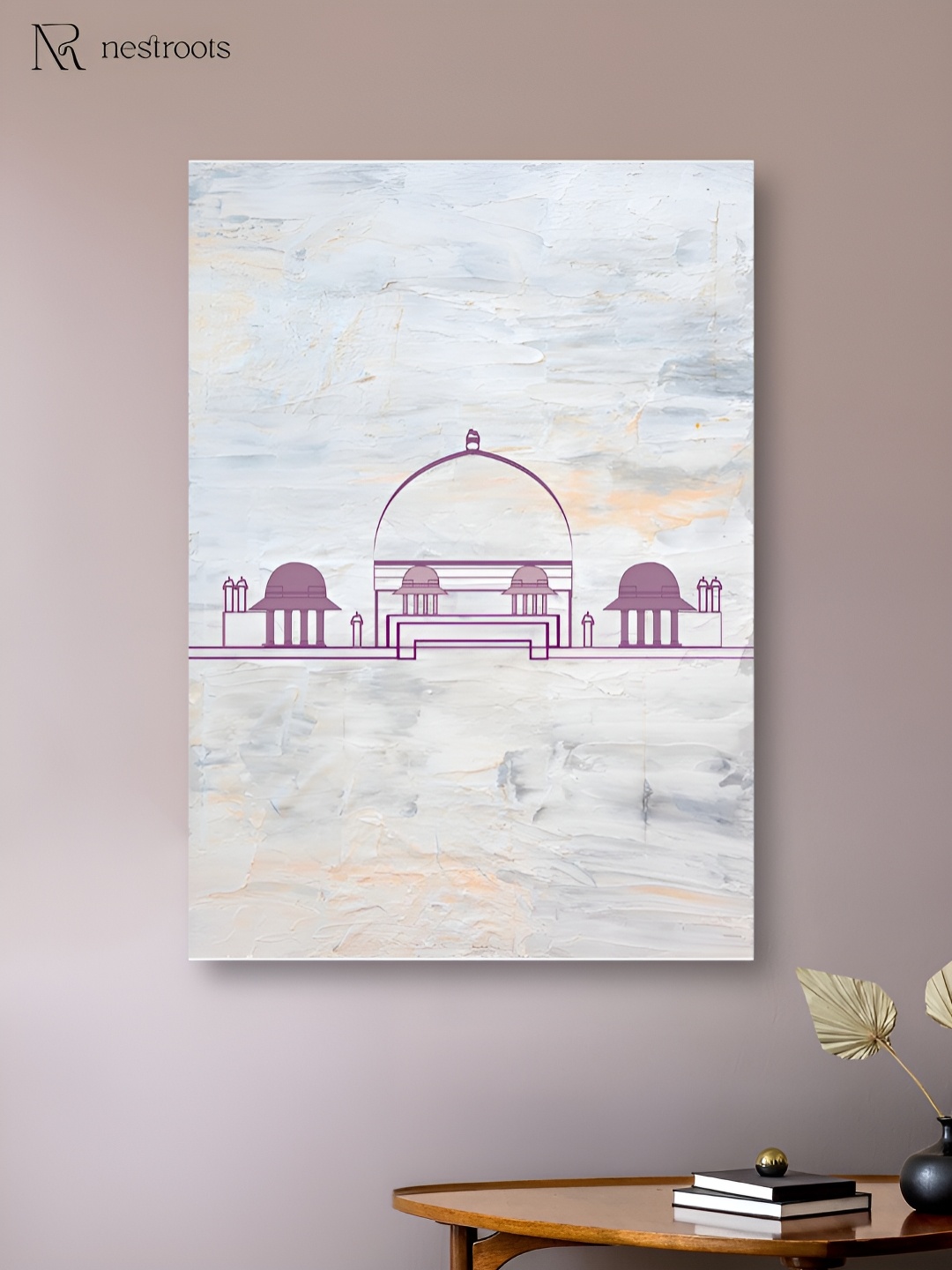 

nestroots White & Purple Islamic Heritage Eid Edition Canvas Wall Art