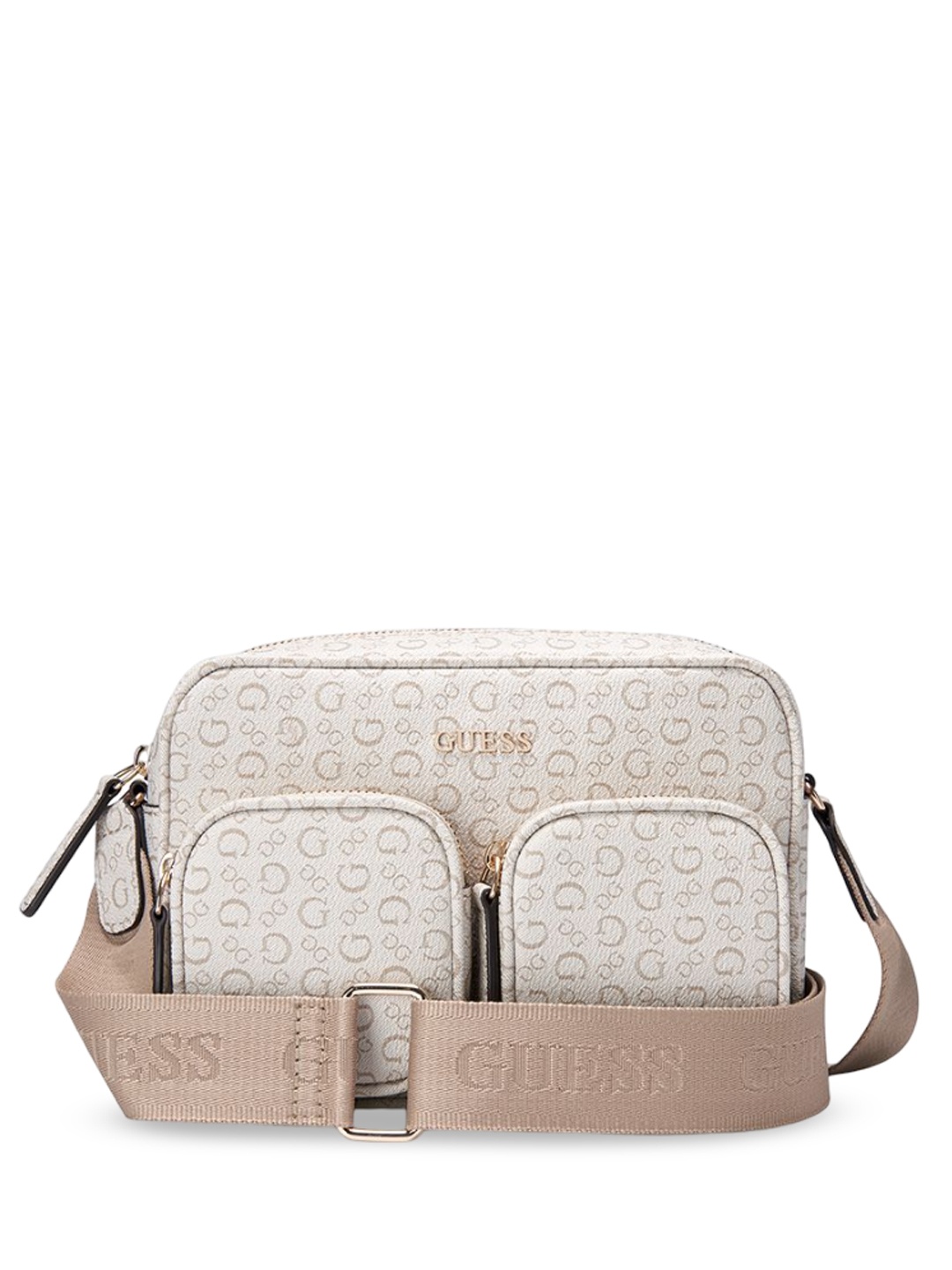 

GUESS Printed Structured Sling Bag, Grey