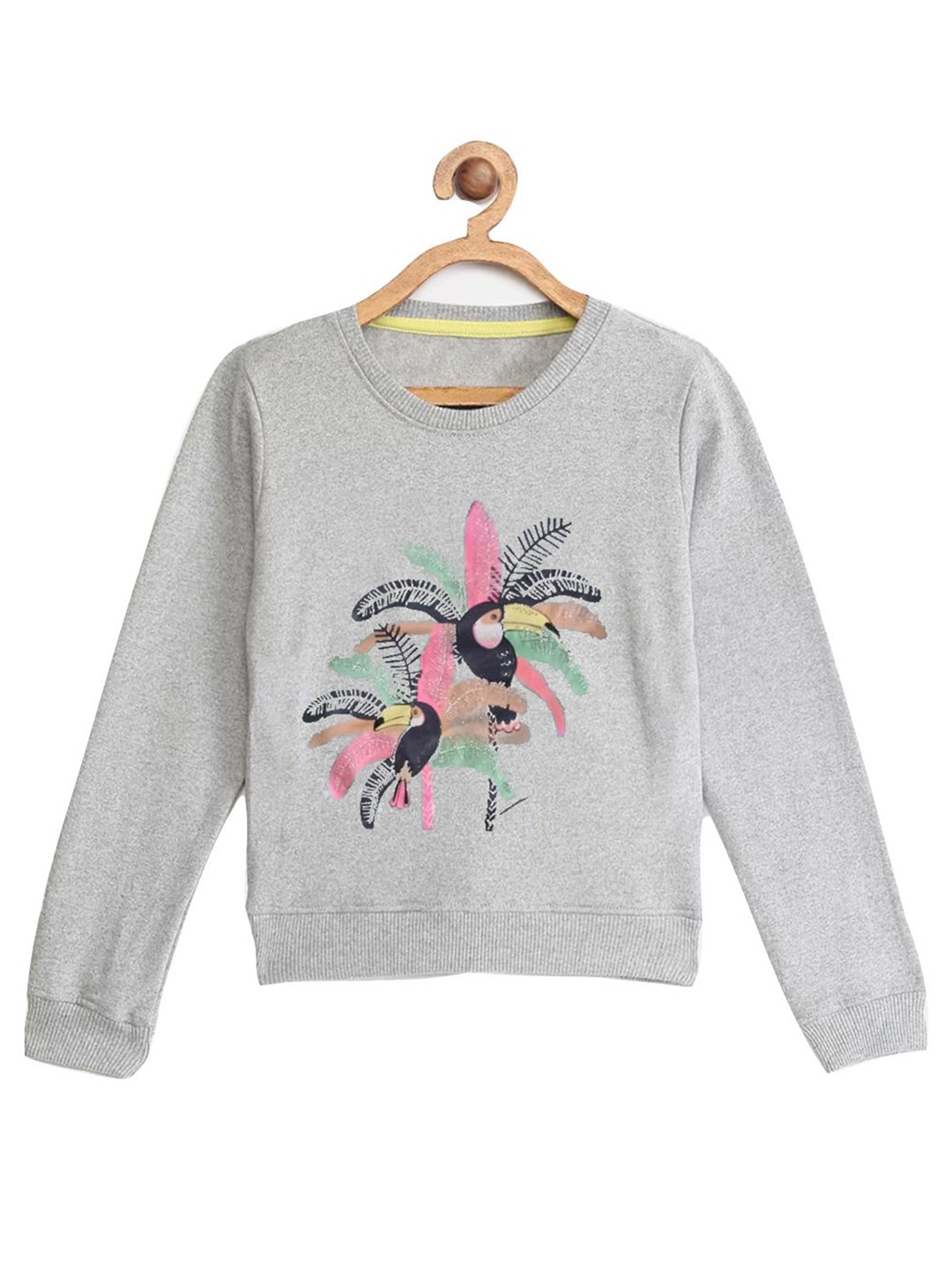

BAESD Girls Printed Sweatshirt, Grey