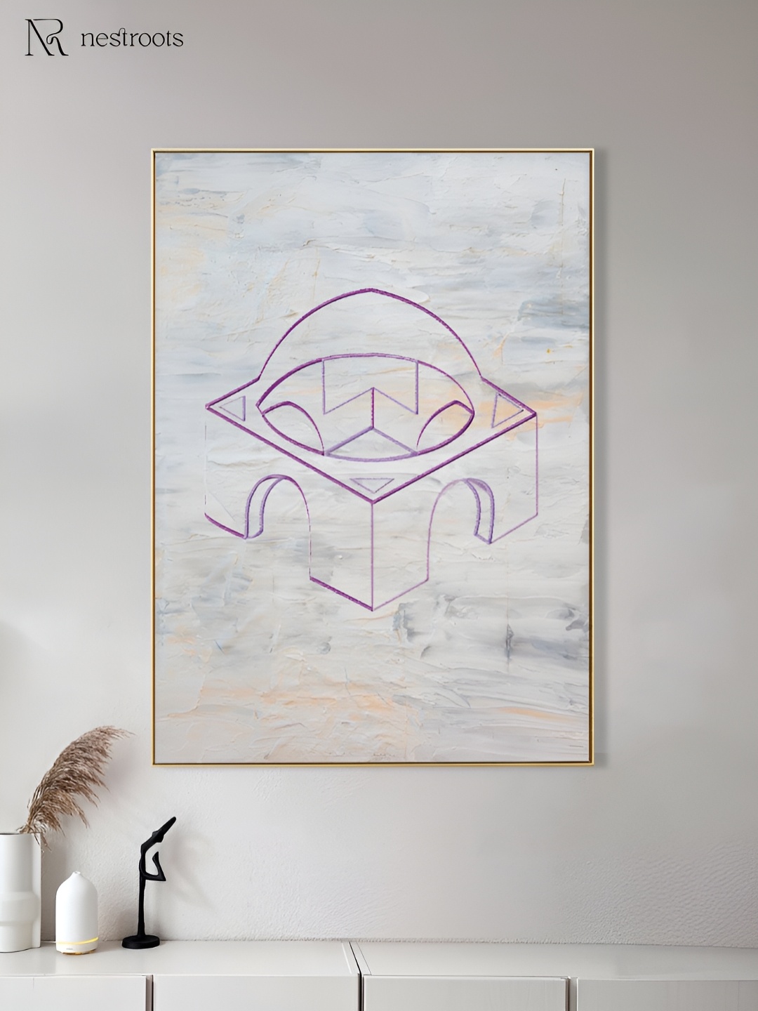 

nestroots Grey & Purple Islamic Tomb Religious Canvas Wall Art