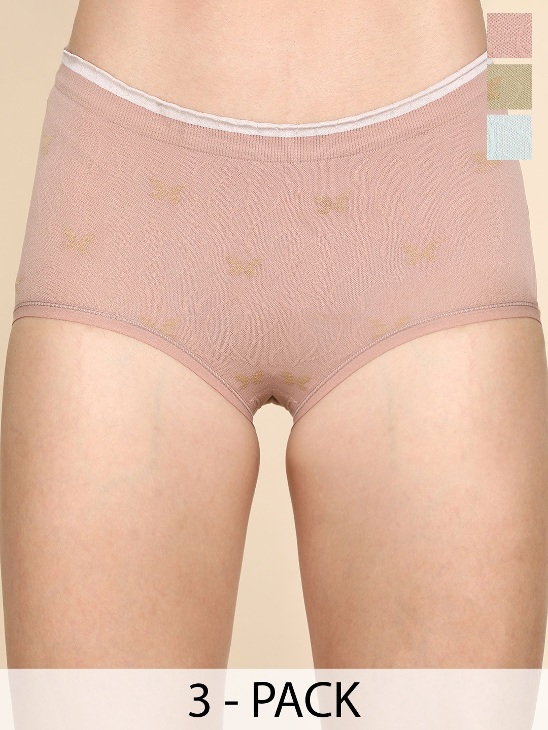 

wincly fashion Pack Of 3 Self Design Hipster Briefs Wooven/Butterfly/PO3/M, Blue