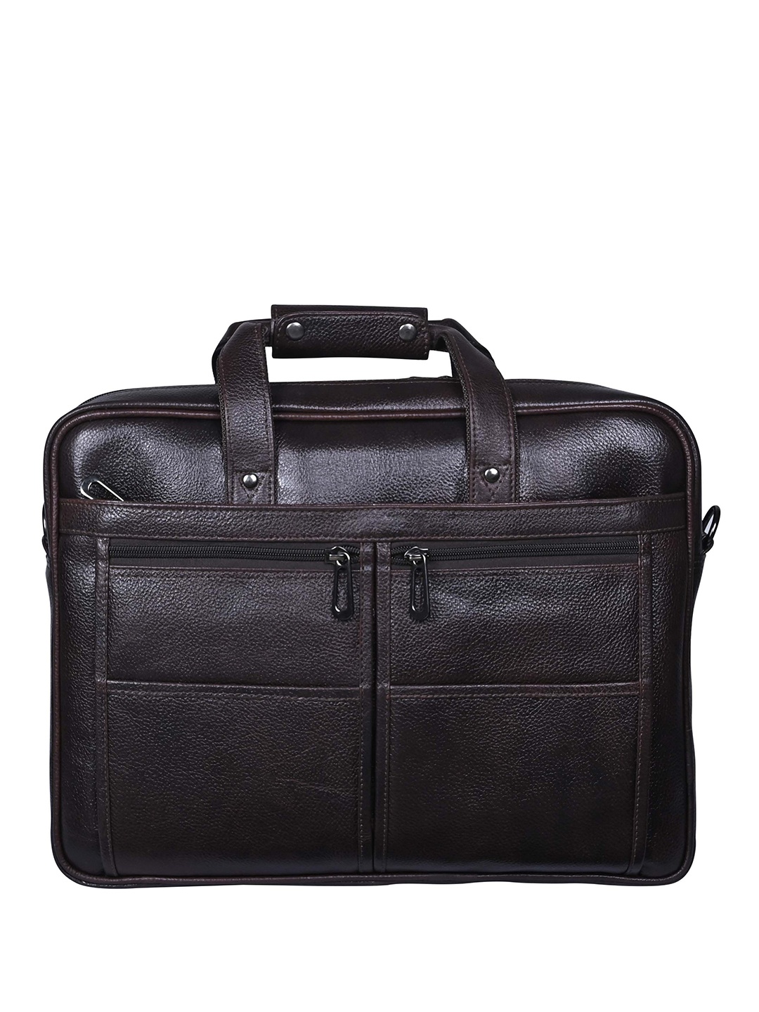 

Calvadoss Men Up To 17 Inch Textured Leather Laptop Bag, Brown