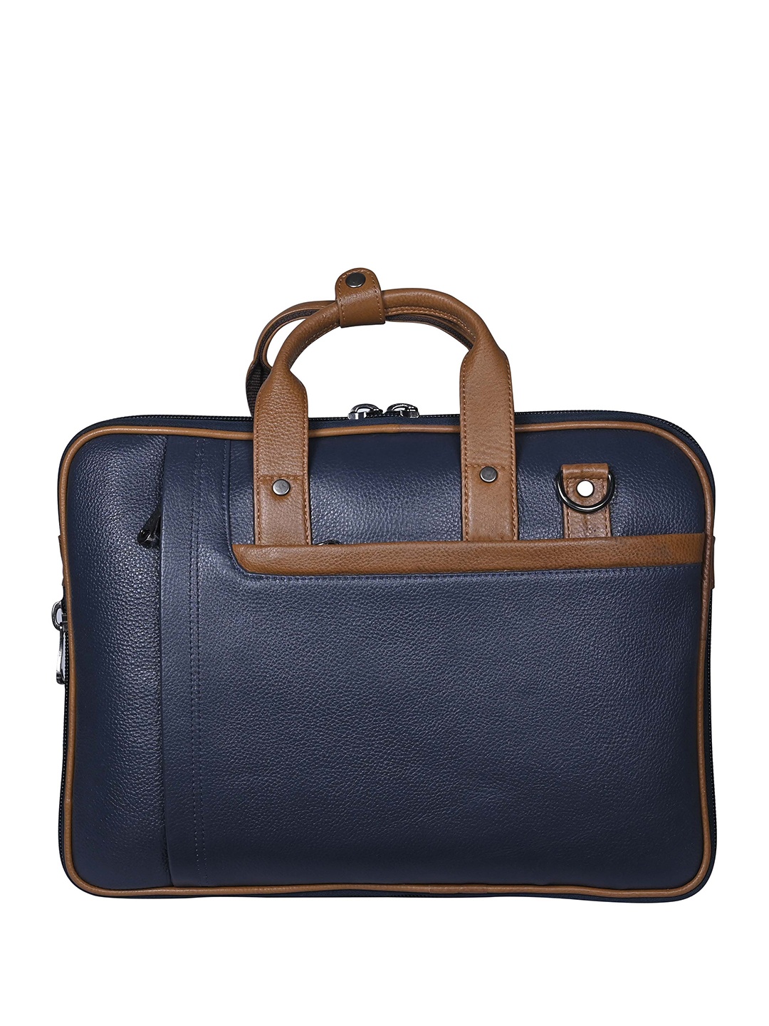 

Calvadoss Men Up To 15 Inch Textured Leather Laptop Bag, Navy blue