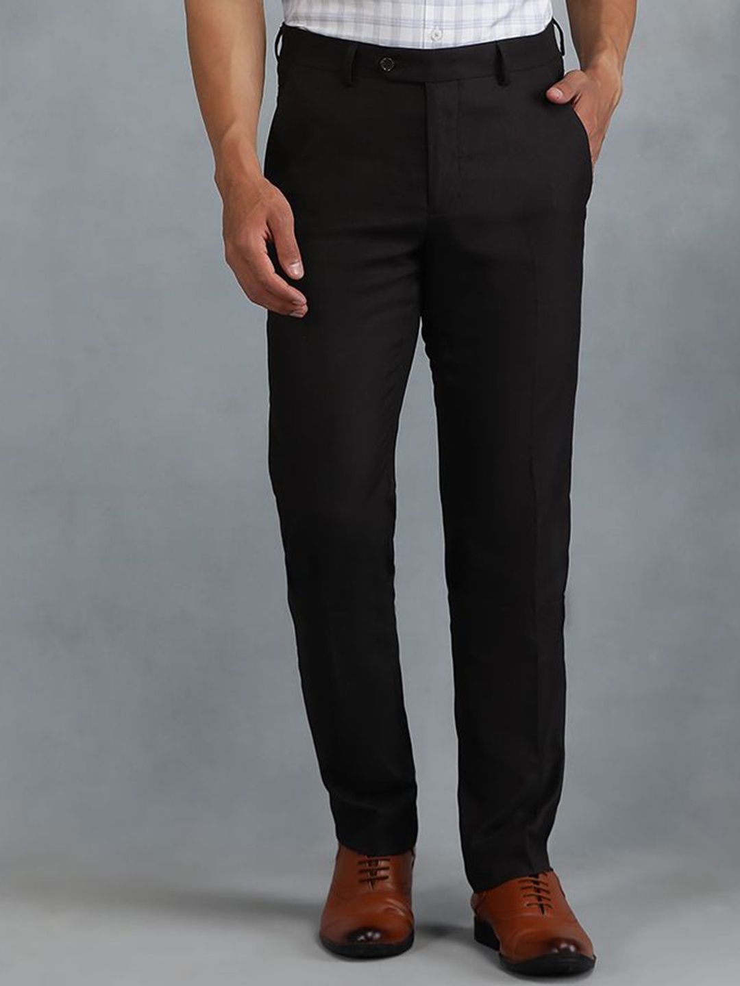 

Greenfibre Men Slim Fit Trousers, Black
