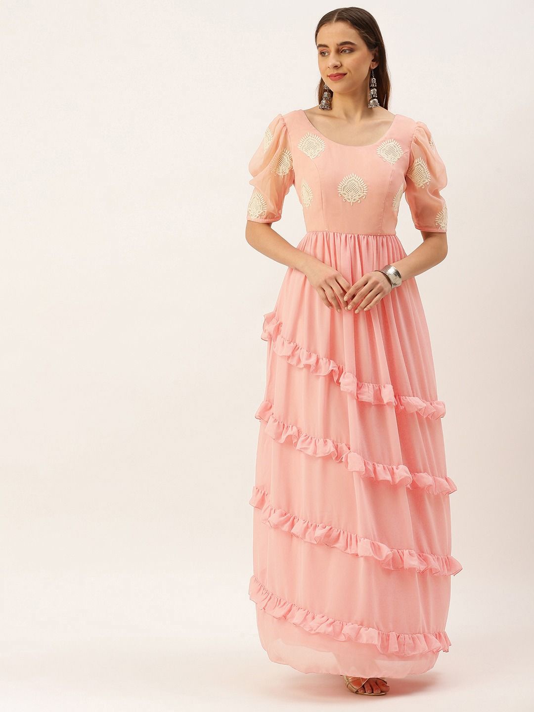 

Ethnovog Women Maxi Dress, Pink