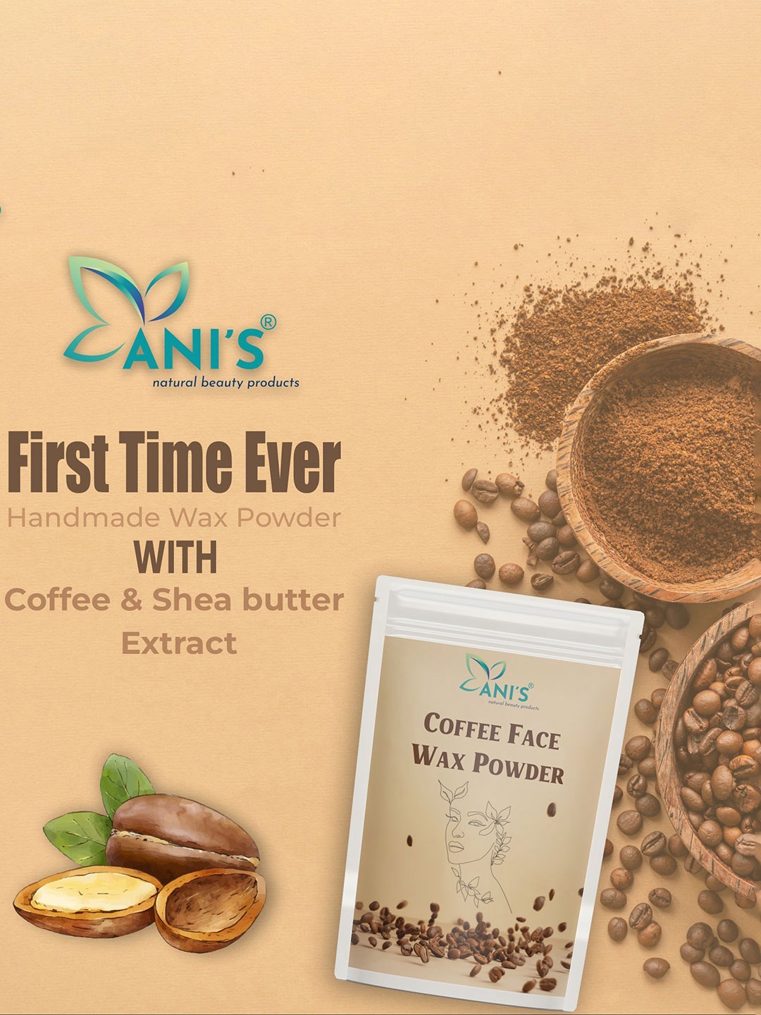 

ANI'S Coffee Natural Waxing Powder- 100 g, Brown