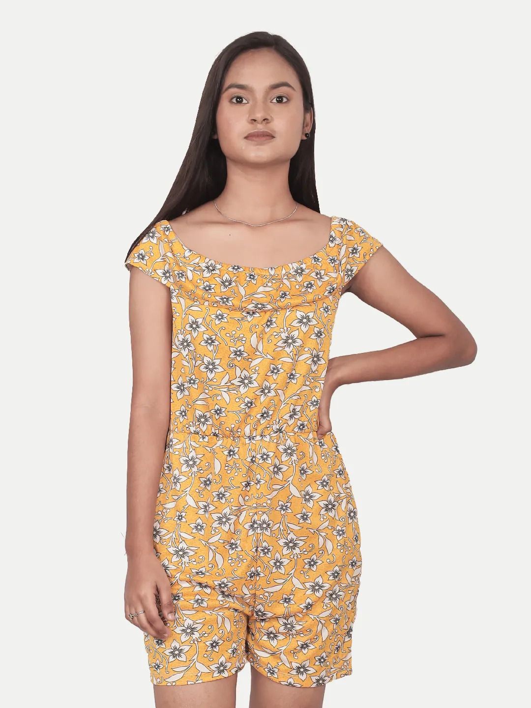 

BAESD Floral Print Off-Shoulder Sheath Dress, Yellow