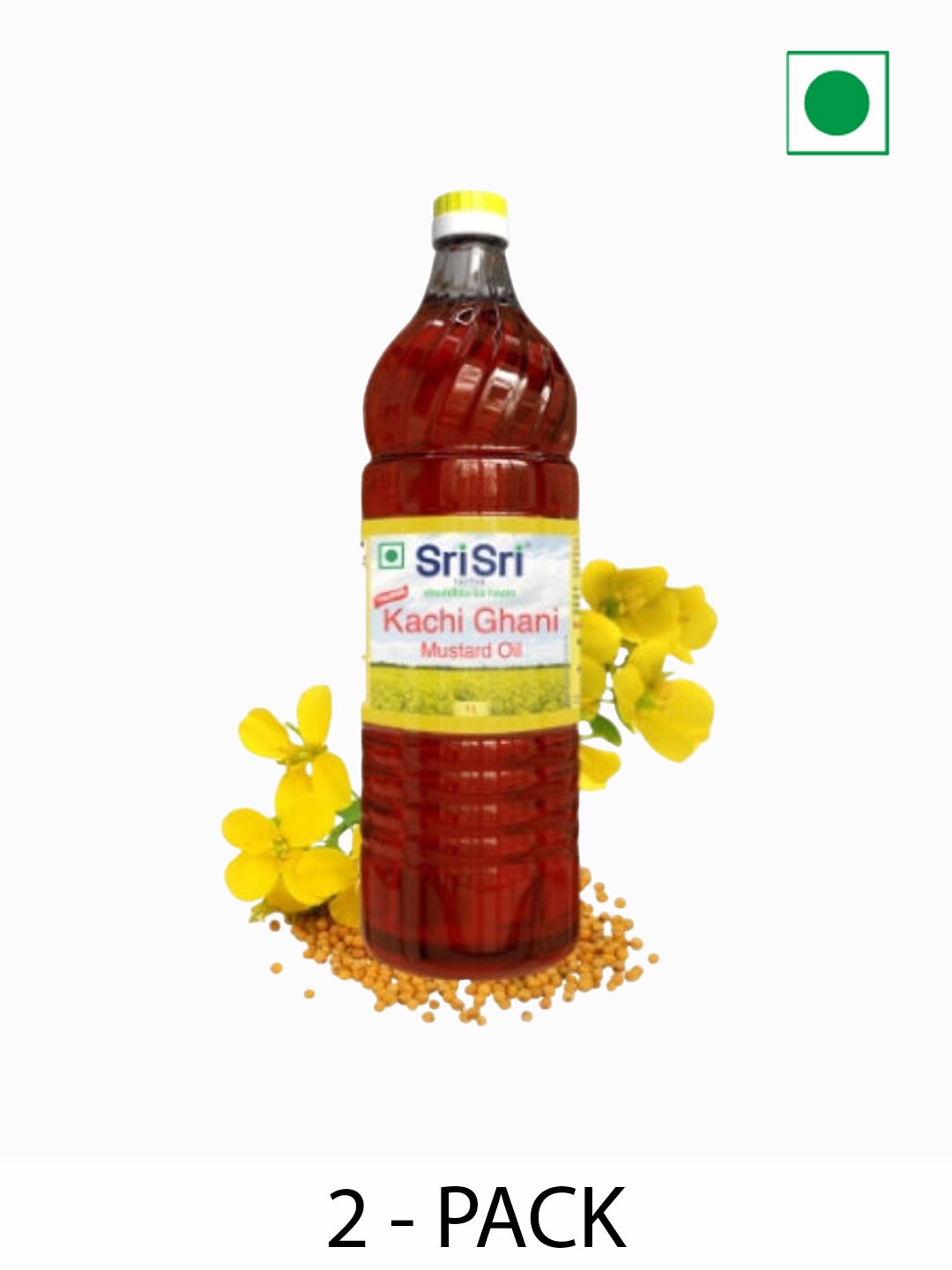 

Sri Sri Tattva 2-Pcs Premium Kachi Ghani Mustard Oil Bottles -2 L, Brown