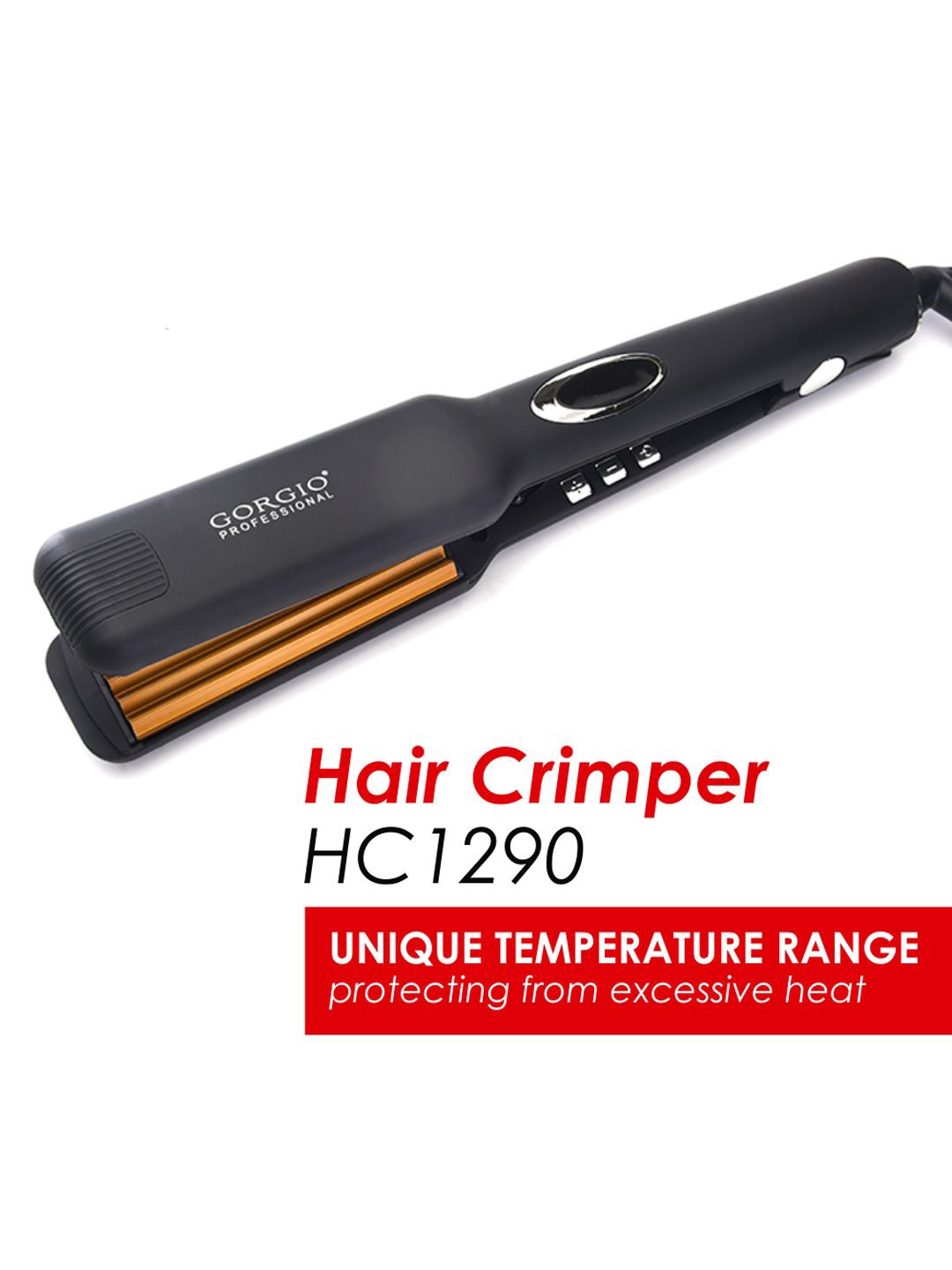 

GORGIO PROFESSIONAL High Performance Hair Crimper- HC1290, Black
