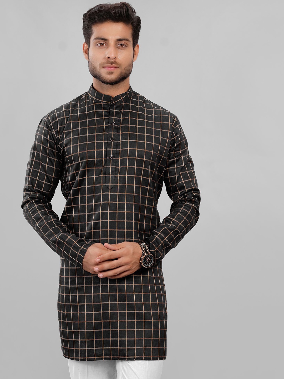 

LA'SCOOT Men Regular Kurta with Trousers, Black
