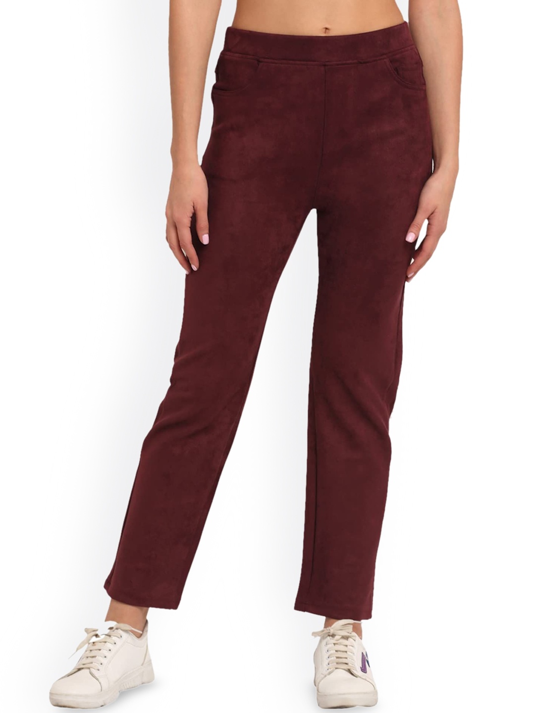 

Global Republic Women Comfort Slim Fit High-Rise Stretchable Jeans, Maroon