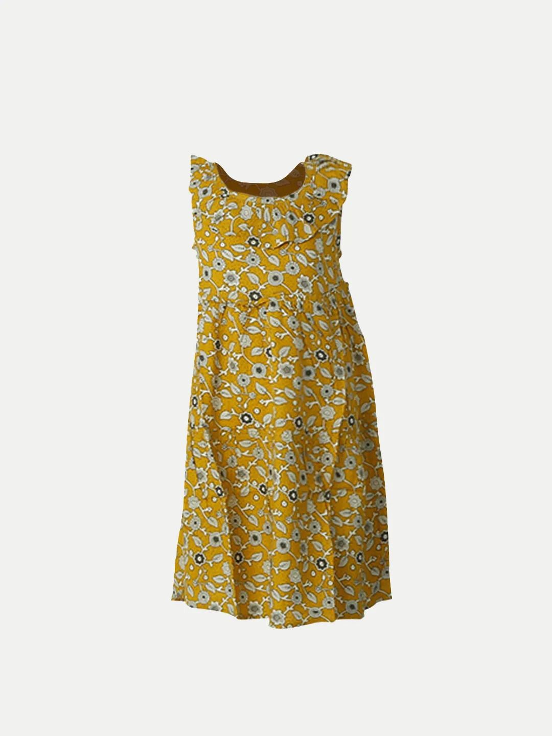 

BAESD Floral Print A-Line Dress, Yellow