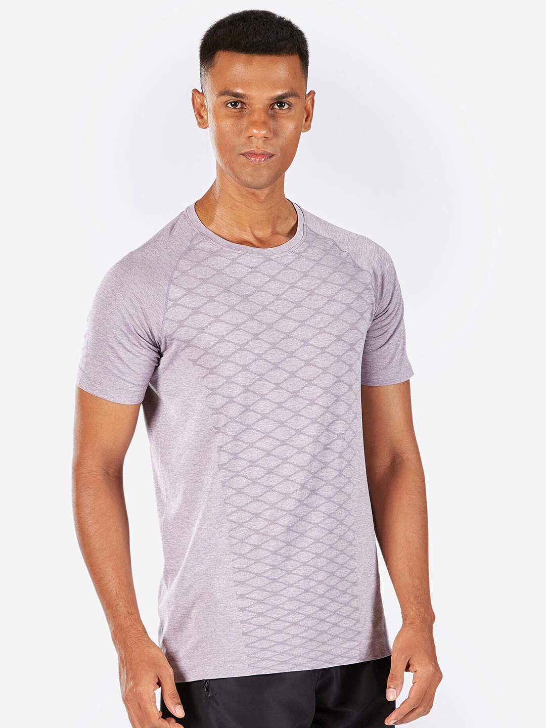 

Domyos By Decathlon Geometric Round Neck T-Shirt, Mauve