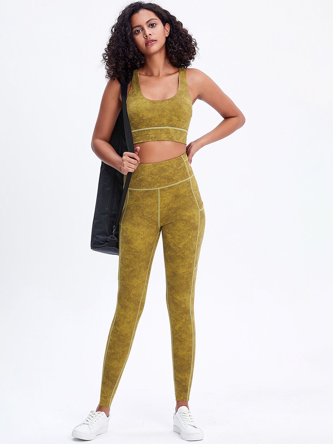 

LULU & SKY Women Slim-Fit Ankle-Length Sports Tights, Camel brown