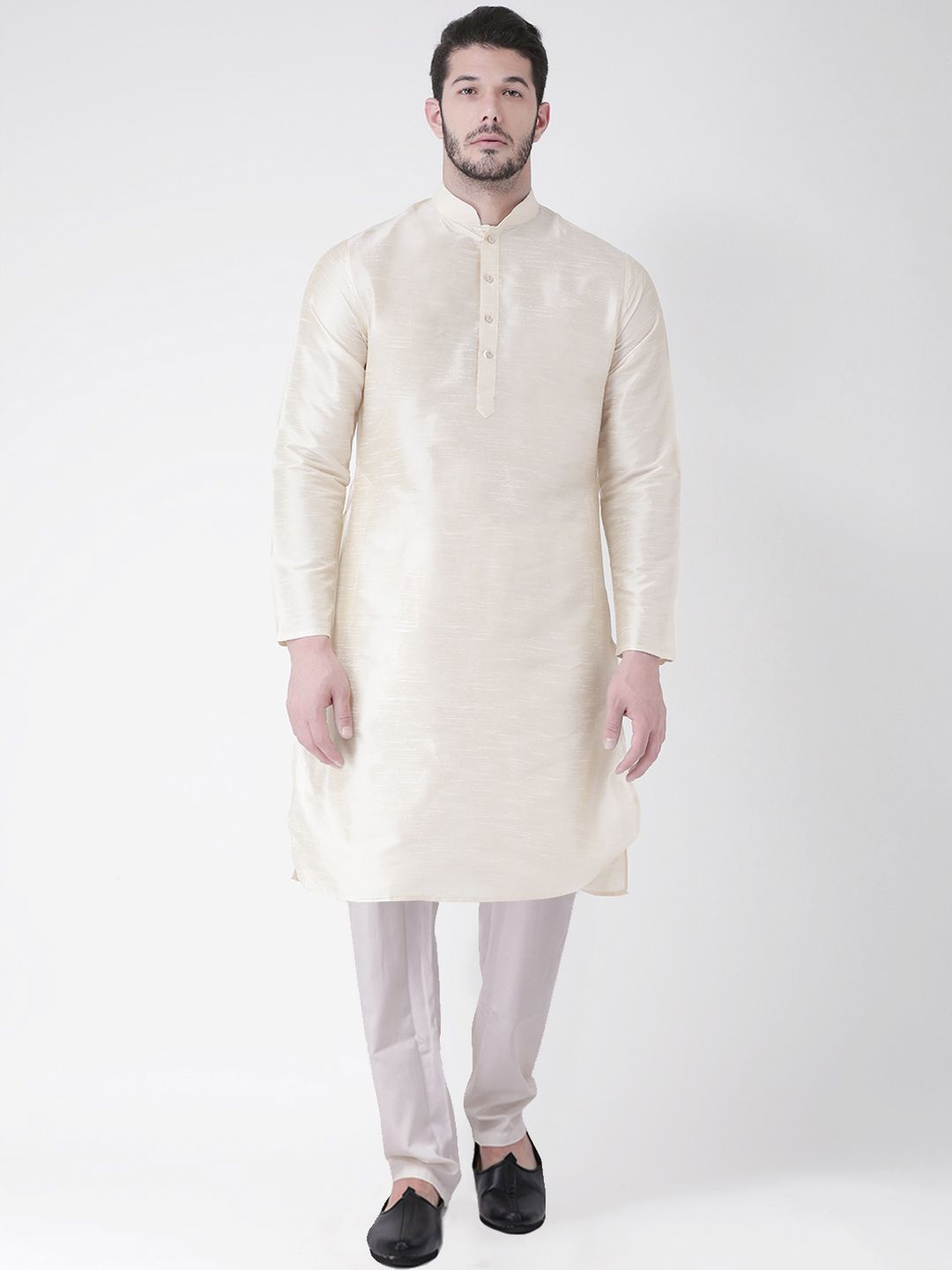 

SG LEMAN Men Regular Dupion Silk Kurta with Pyjamas, Off white