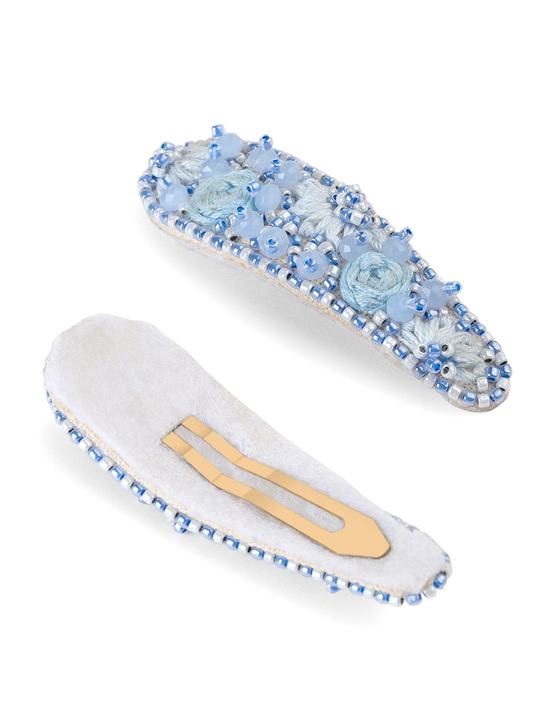 

Radhu & Kabby Set of 2 Women Embellished Tic Tac Hair Clip, Blue