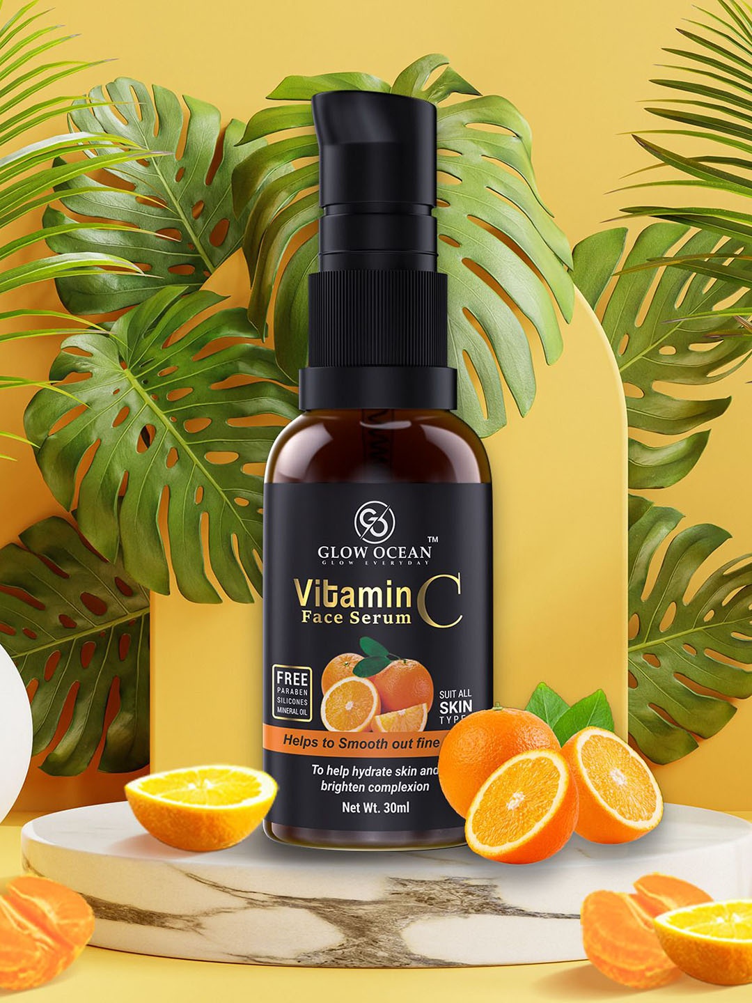 

Glowocean Vitamin C Serum For Anti-Aging & Dark Spot Removal- 30 ml, Black