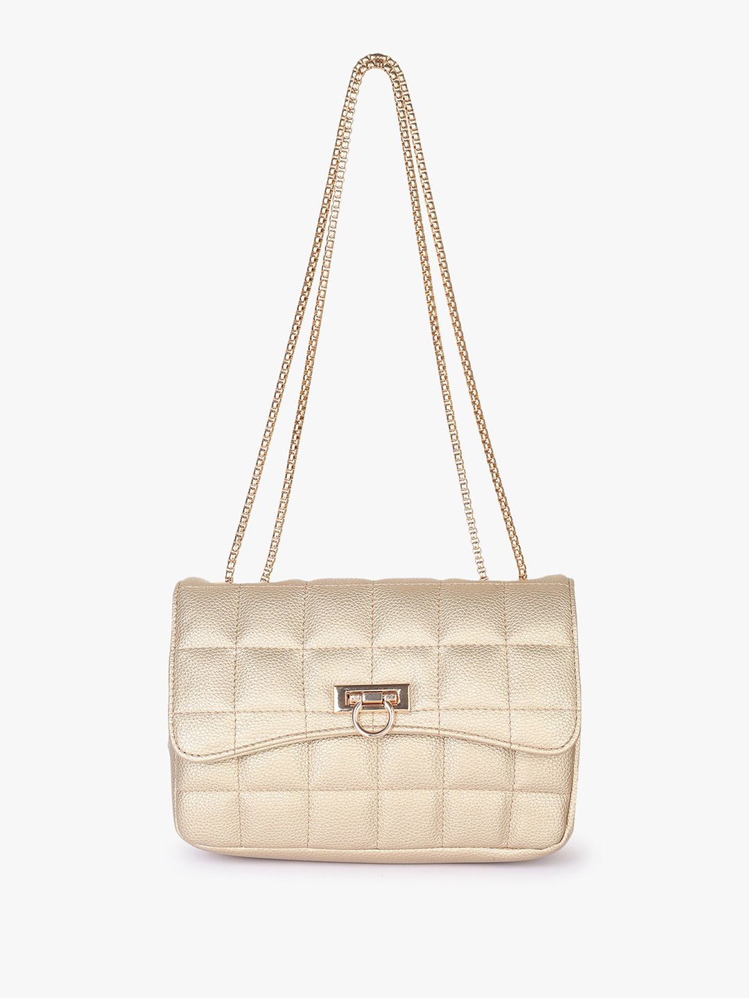 

Carlton London Structured Shoulder Bag with Quilted, Gold