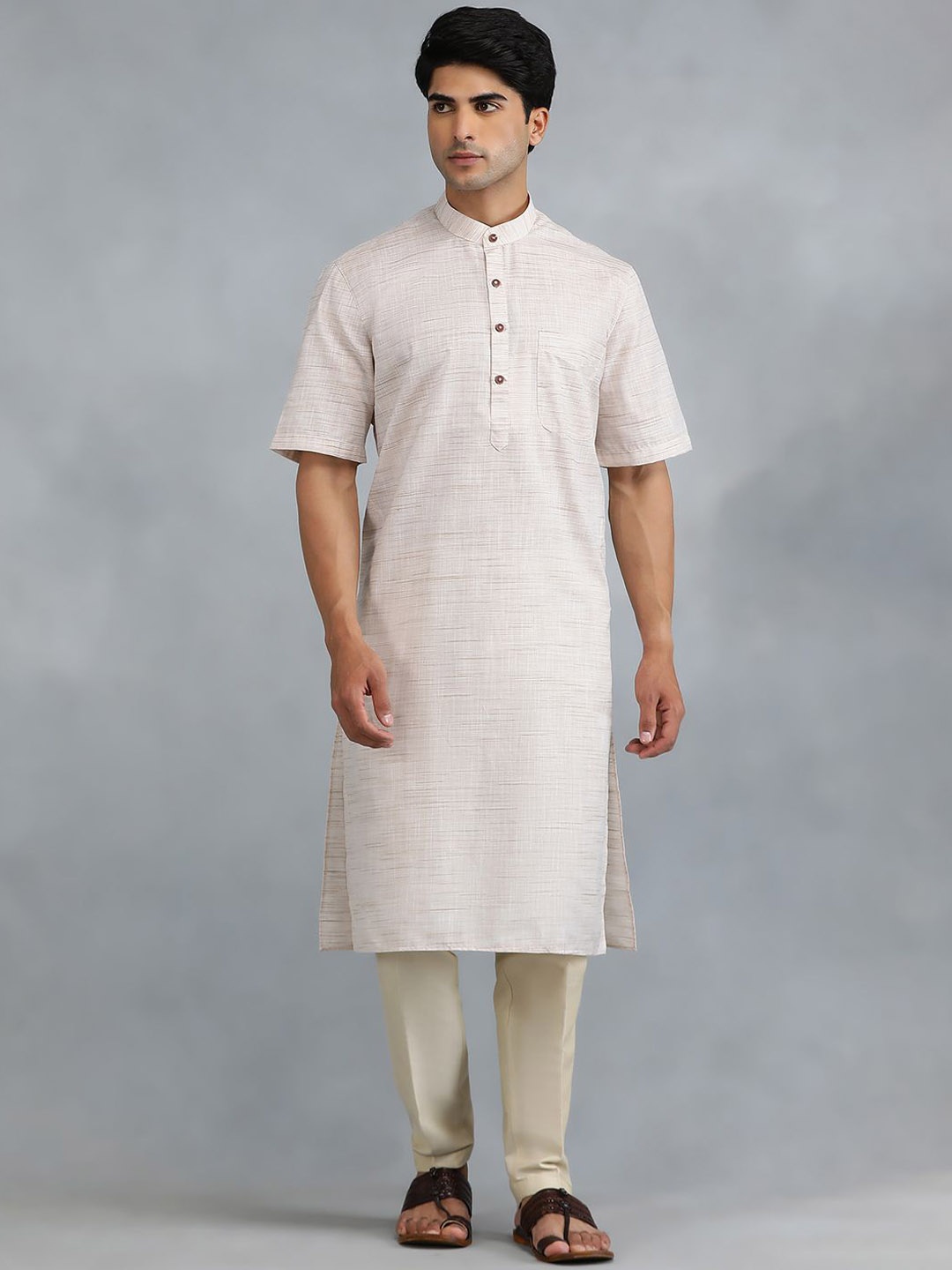 

Modi Kurta Men Thread Work Kurtas, Cream