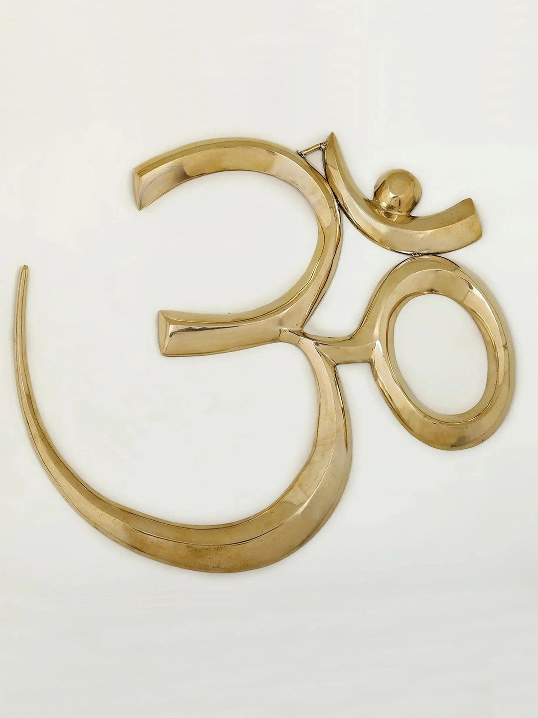 

Exotic India 20" Brass Om Wall Hanging, Gold