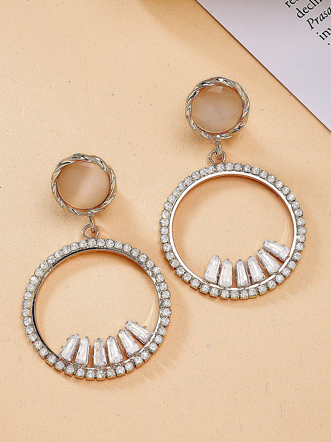 

Bohey by KARATCART Contemporary Drop Earrings, Gold