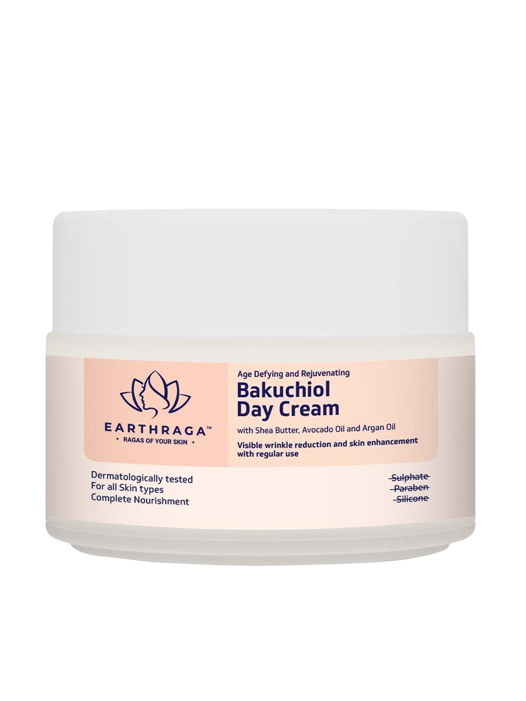 

Earthraga Nourishing Bakuchiol Anti-Aging Day Cream With Shea Butter- 100g, White