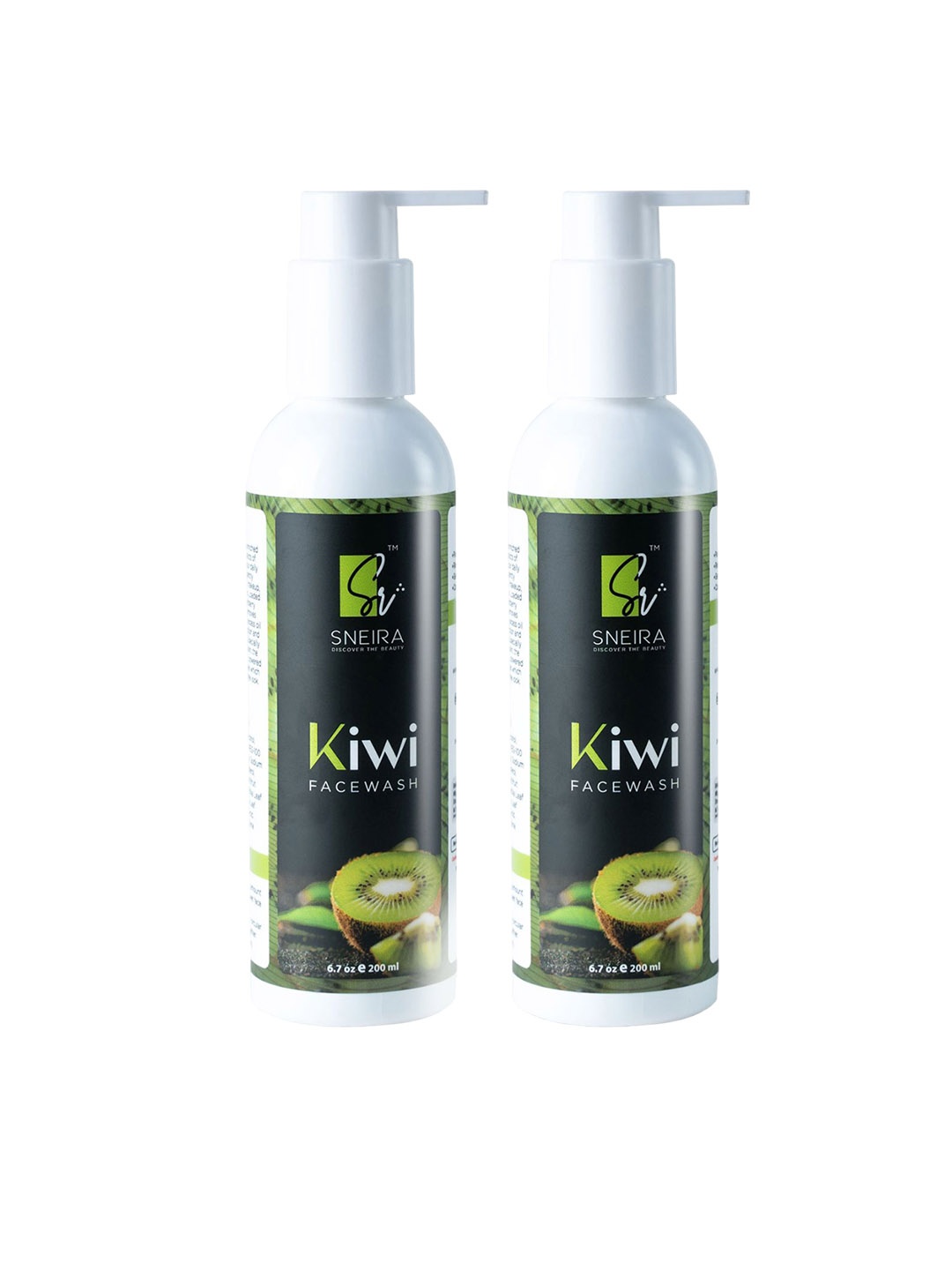 

SNEIRA Set Of 2 Kiwi Face Wash With Hyaluronic Acid Removes Dirt & Excess Oil - 200ml Each, Green