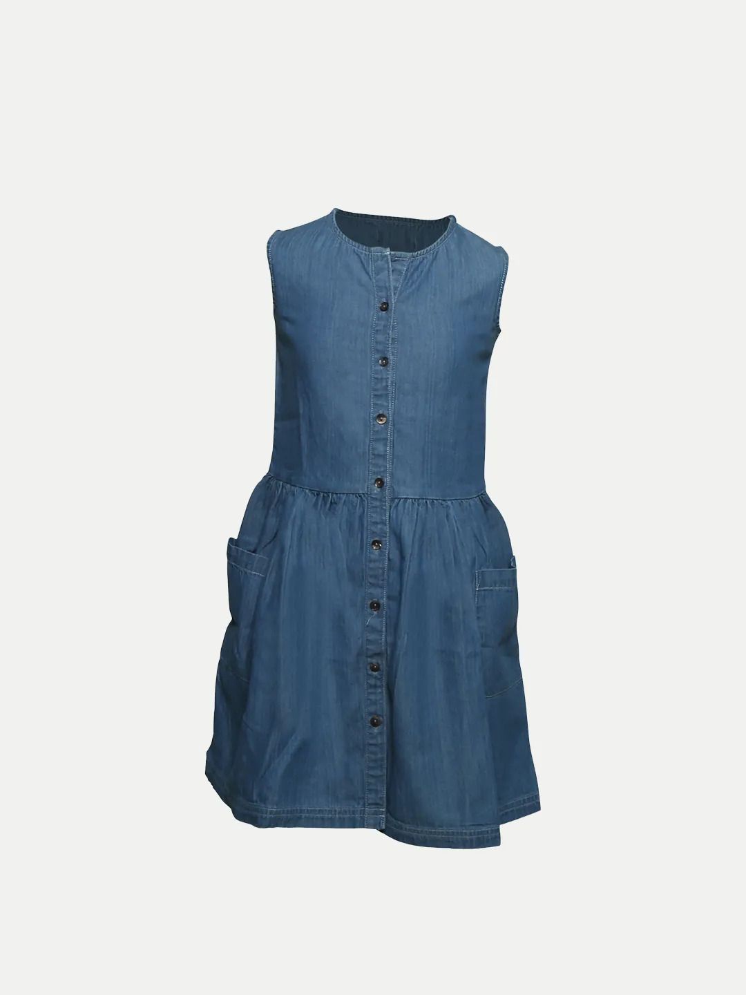 

BAESD Round Neck Solid Shirt Dress, Blue