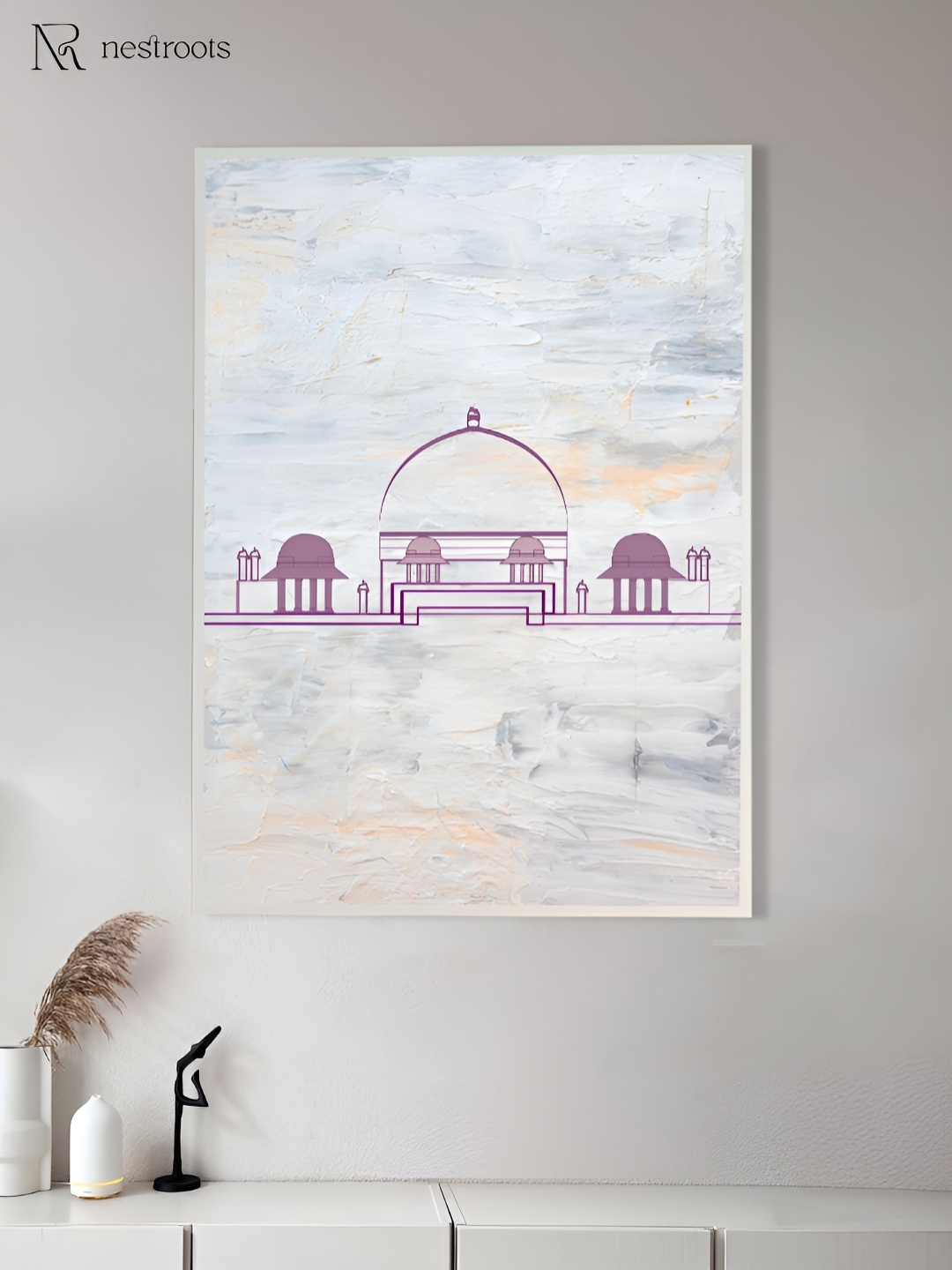 

nestroots White & Purple Islamic Heritage Eid Edition Canvas Wall Art