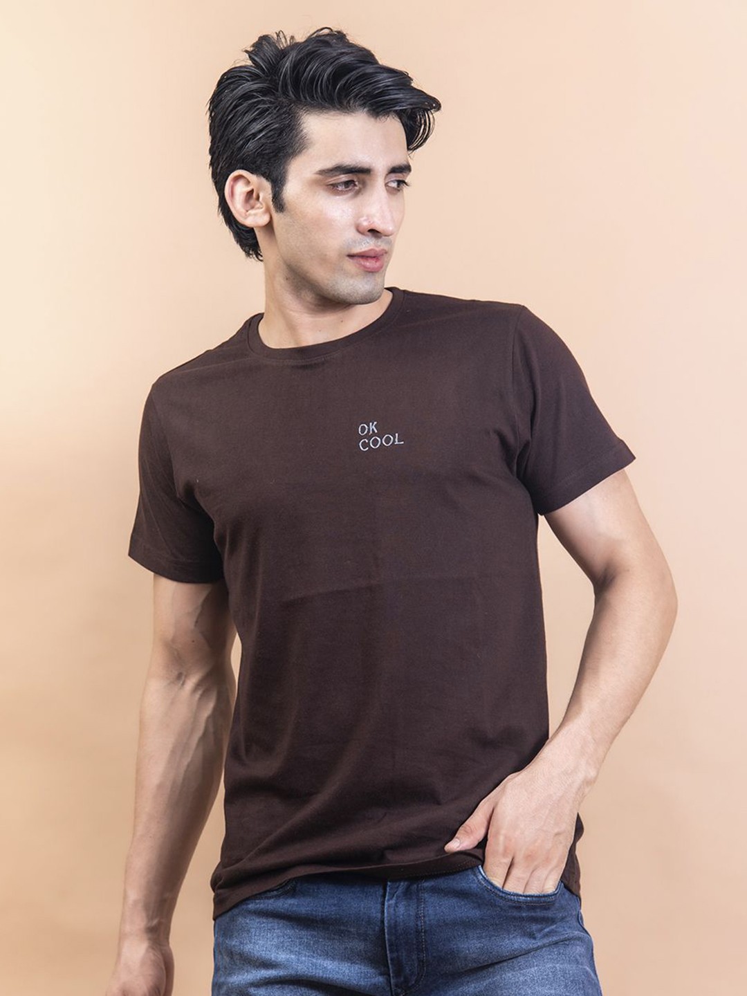 

Tistabene Men Extended Sleeves Pockets T-shirt, Brown