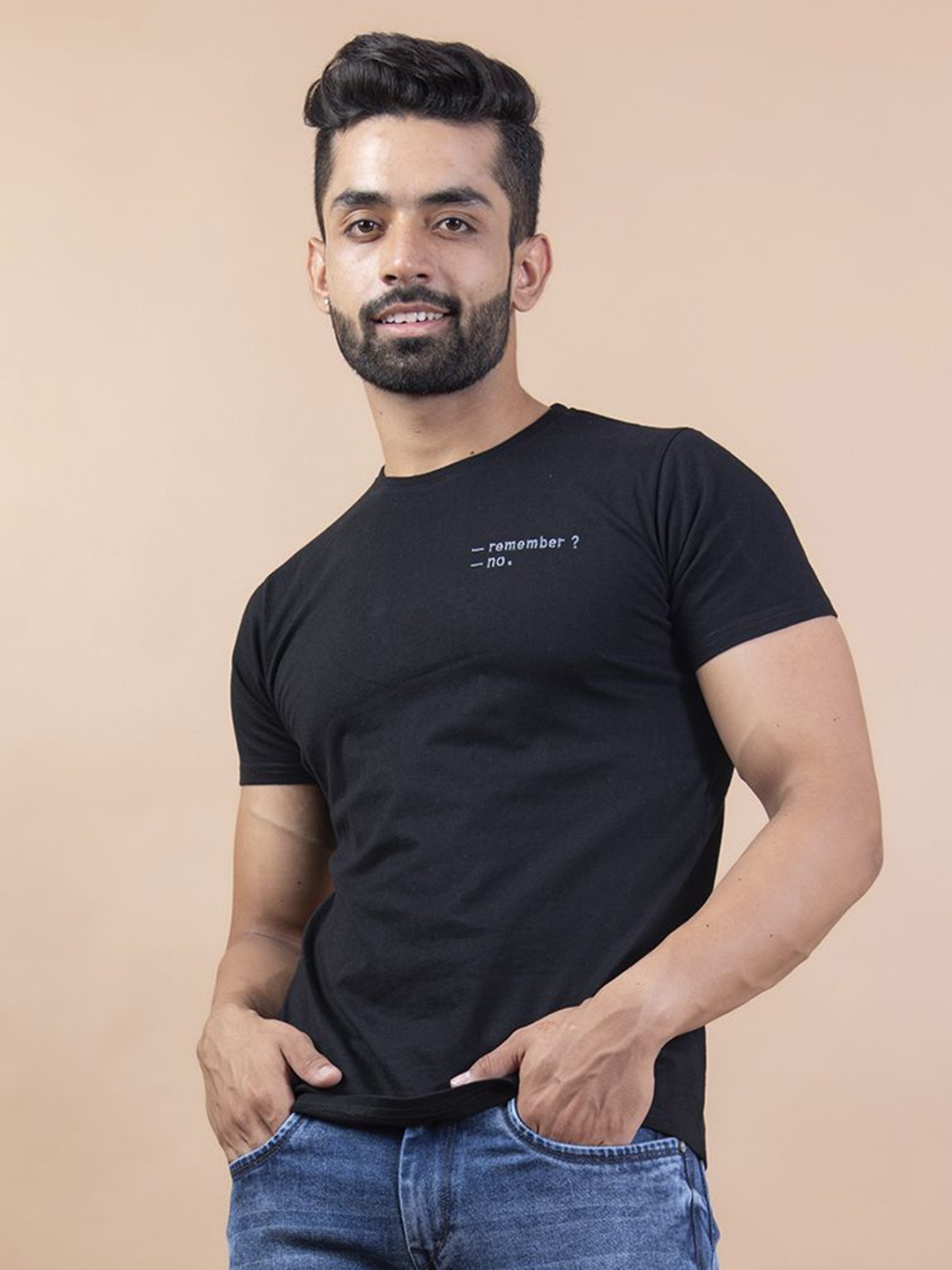 

Tistabene Men High Neck Pockets T-shirt, Black