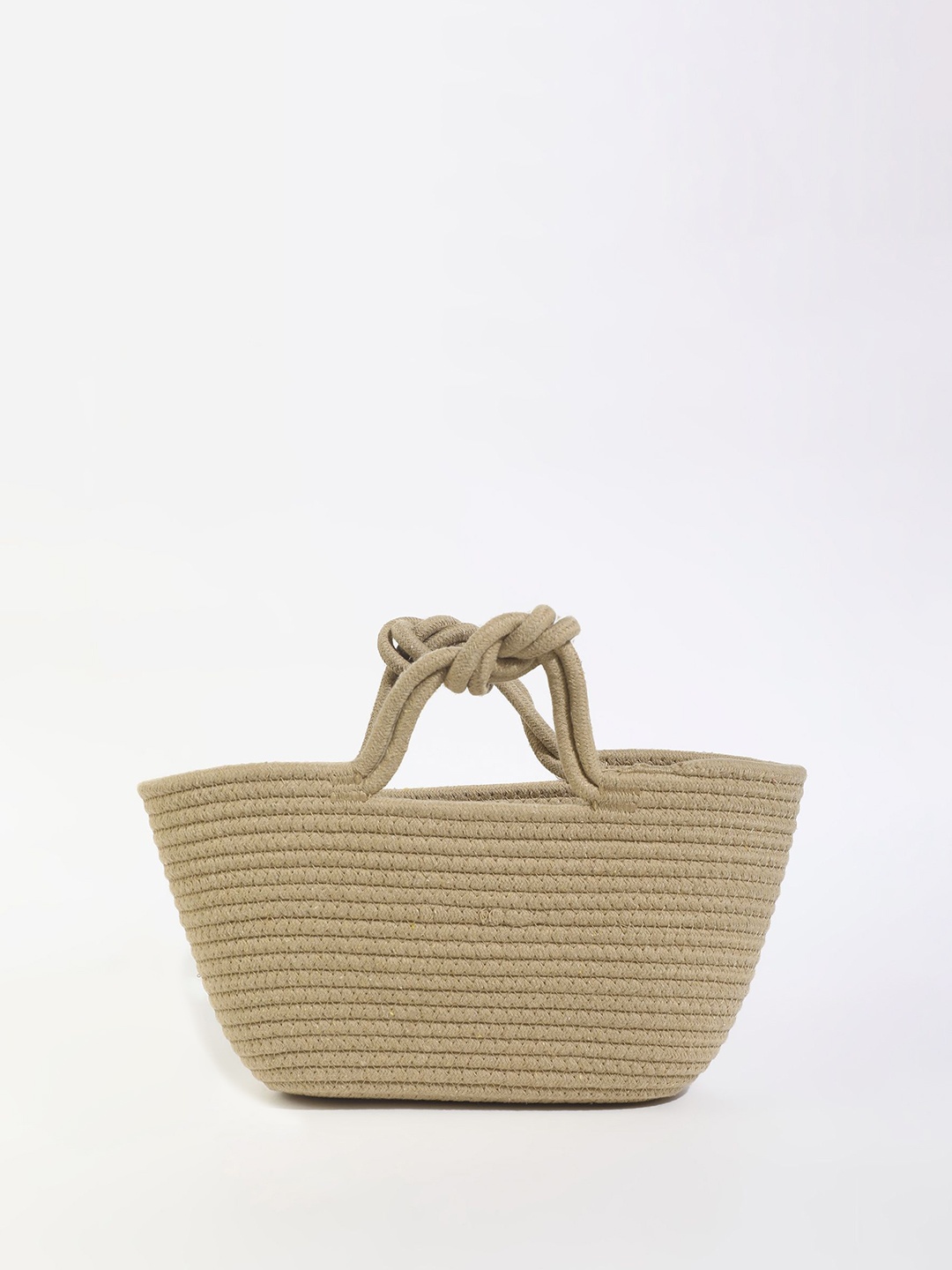 

LULU & SKY Shopper Tote Bag with Cut Work, Khaki