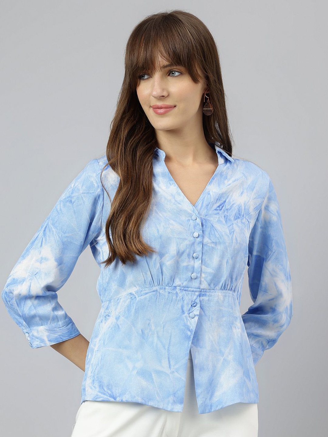 

Latin Quarters Women Floral Opaque Printed Casual Shirt, Blue