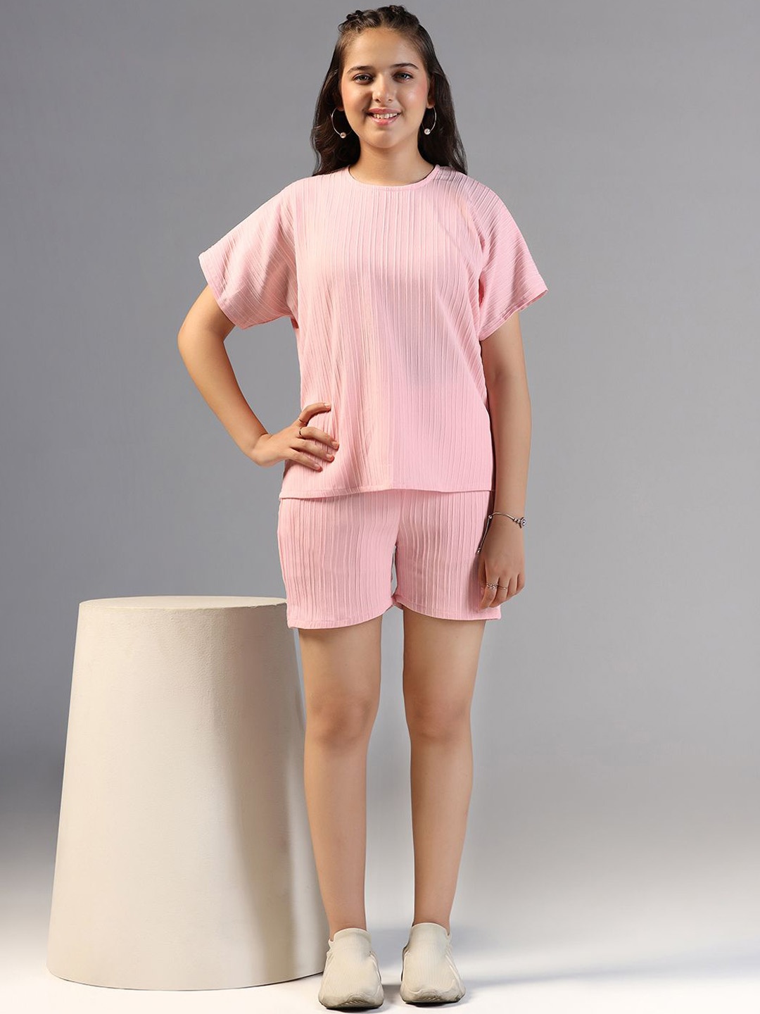 

OMPAX Girls T-shirt With Shorts, Pink