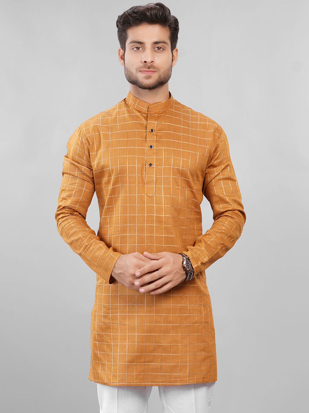 

LA'SCOOT Men Regular Kurta with Trousers, Mustard