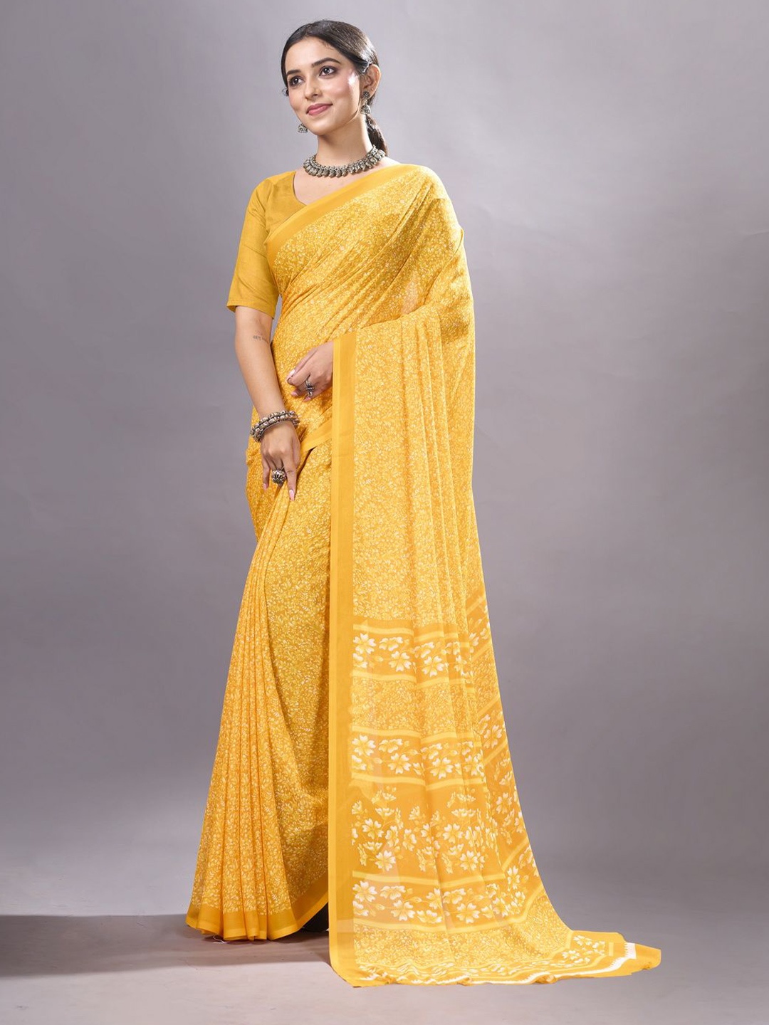 

NIRMAL CREATION Ethnic Motifs Printed Saree, Yellow