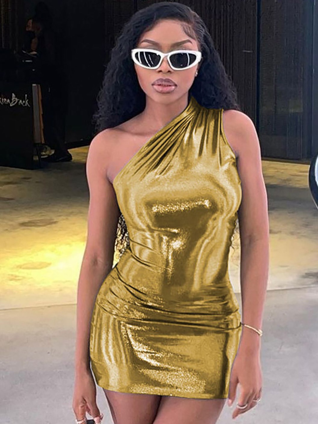 

StyleCast x Revolte Sheath Dress, Gold