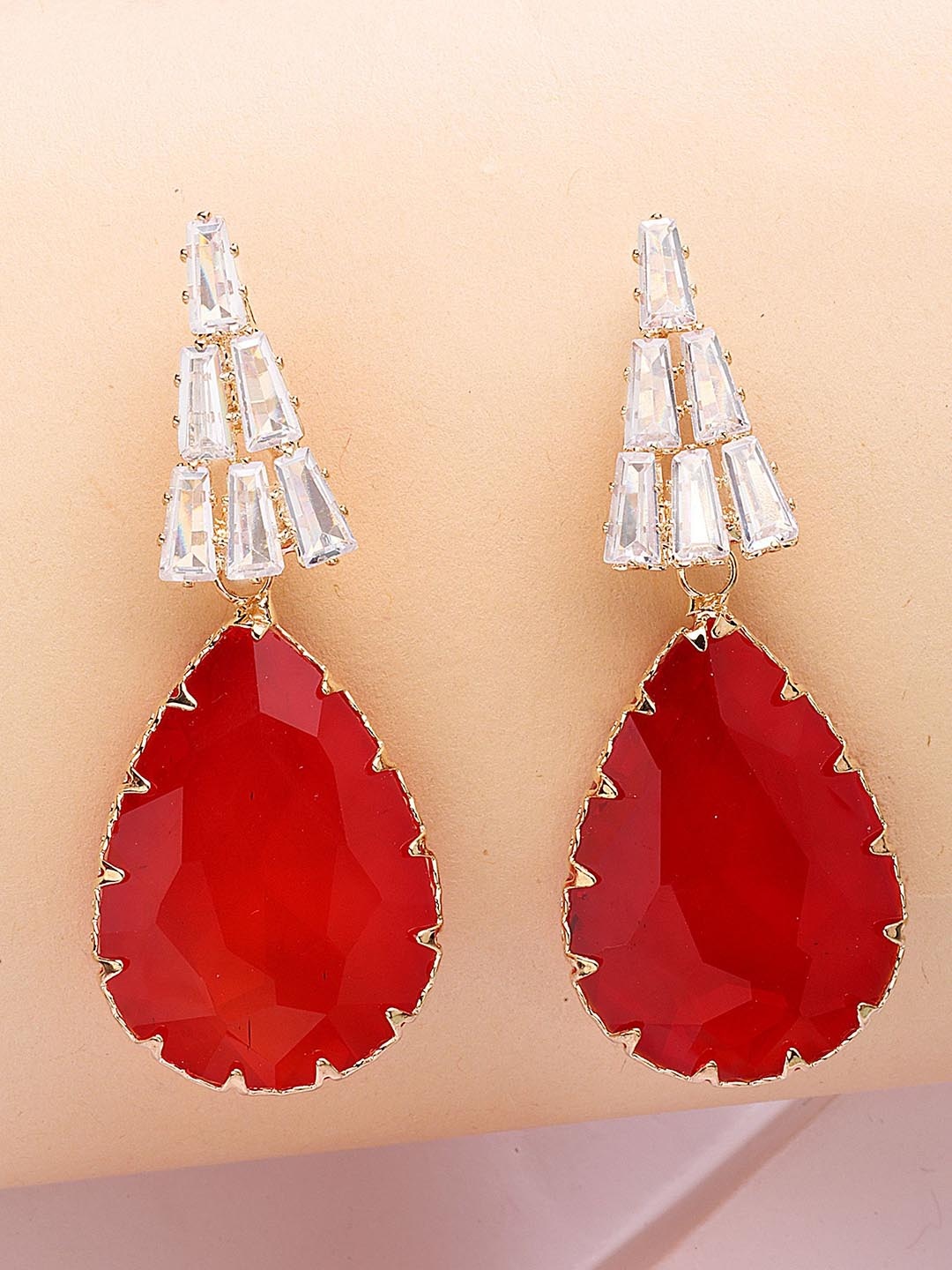 

Bohey by KARATCART Contemporary Drop Earrings, Red