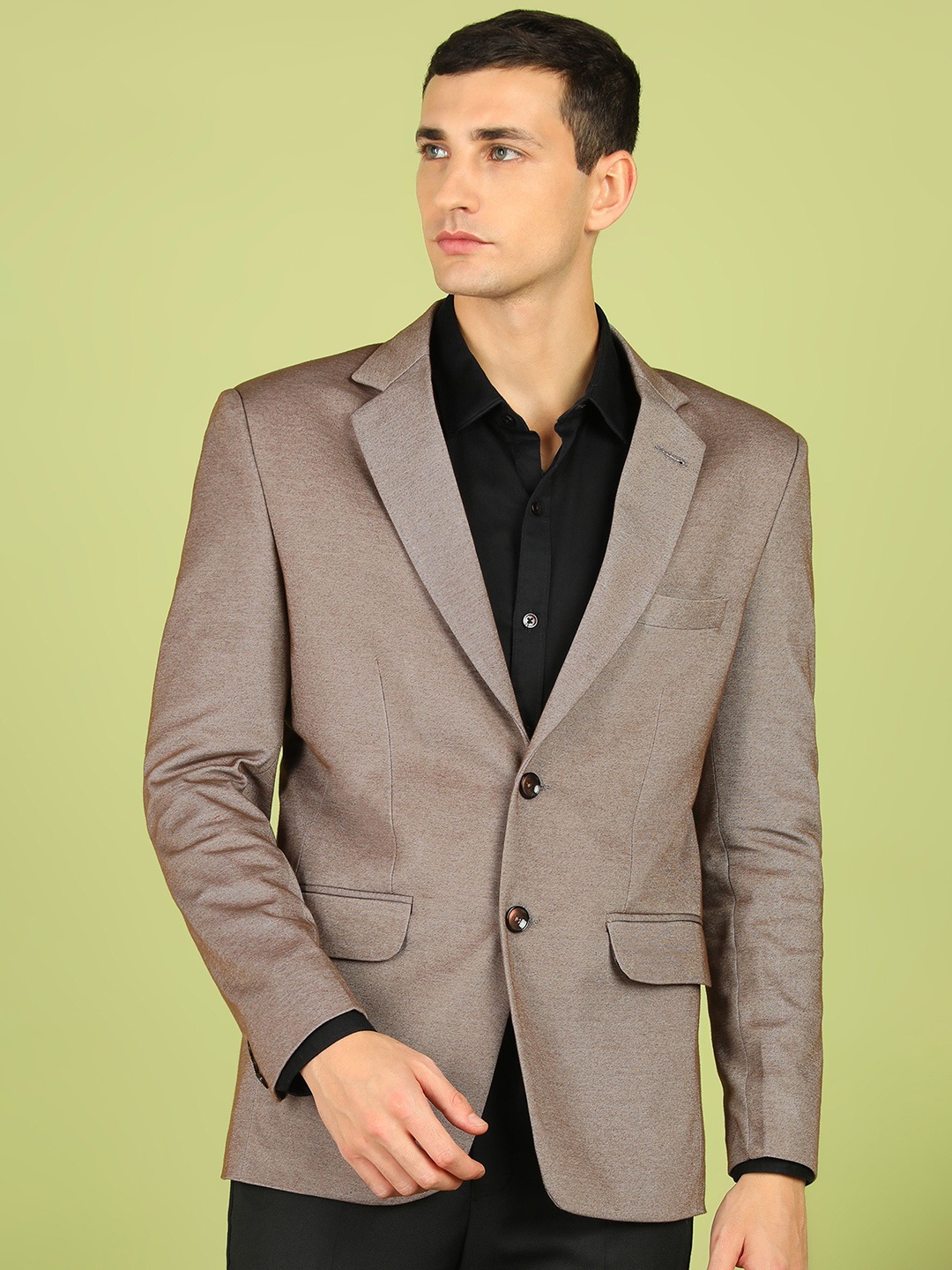 

FUBAR Long Sleeve Double Vent Single Breasted Blazers, Brown