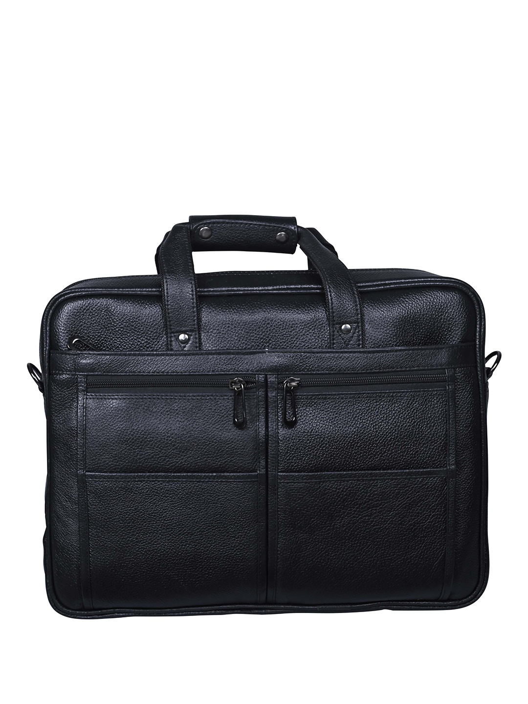 

Calvadoss Men Up To 17 Inch Textured Leather Laptop Bag, Black