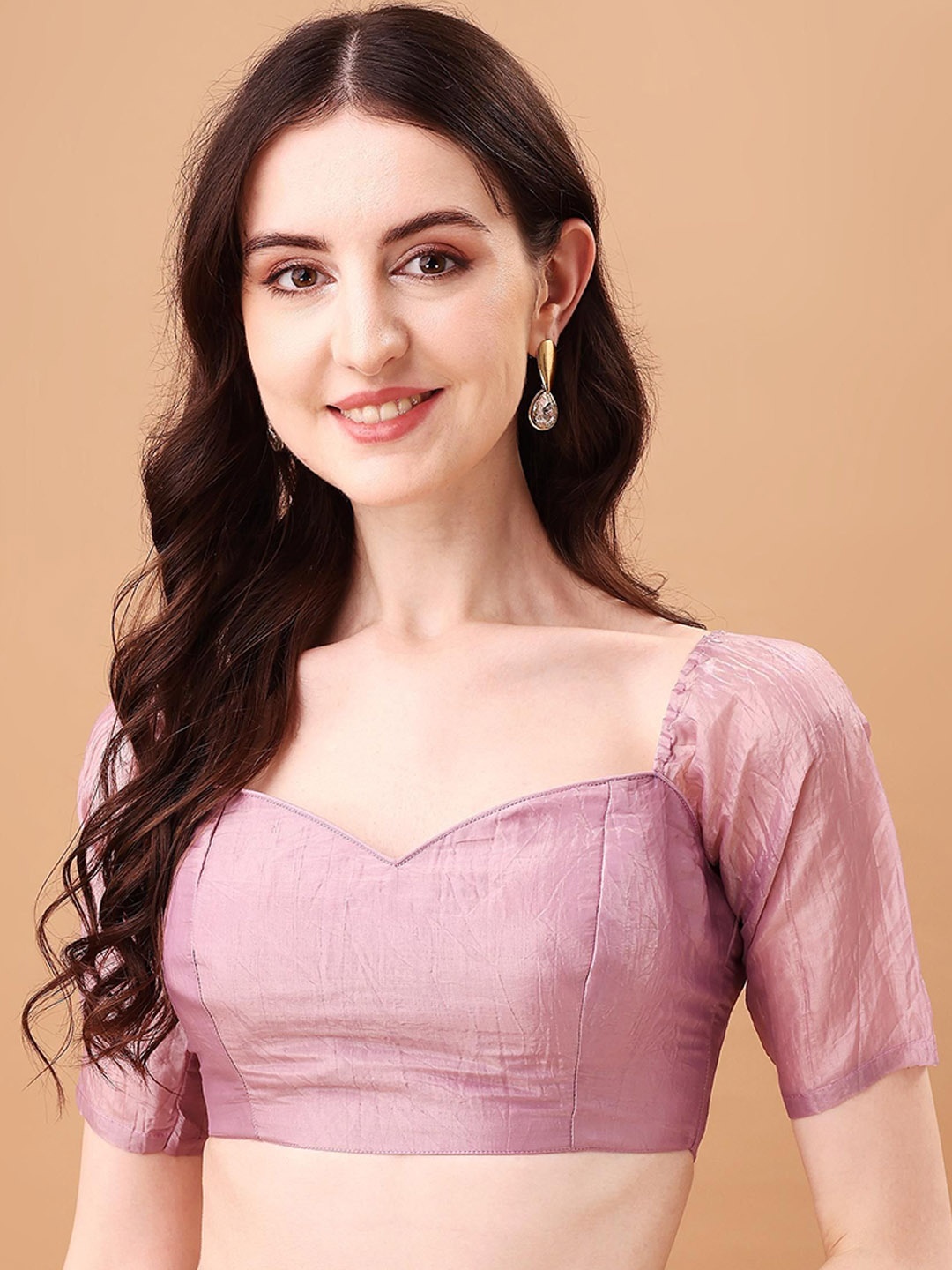 

SAZRIKA Short Sleeve Saree Blouse, Pink