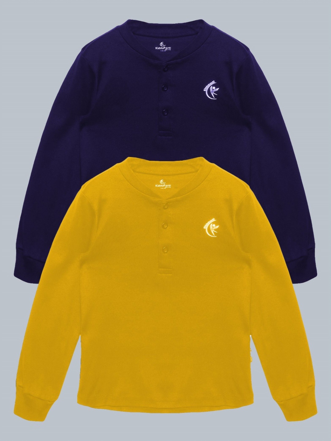 

KiddoPanti Kids 2 Henley Neck Applique T-shirt, Navy blue
