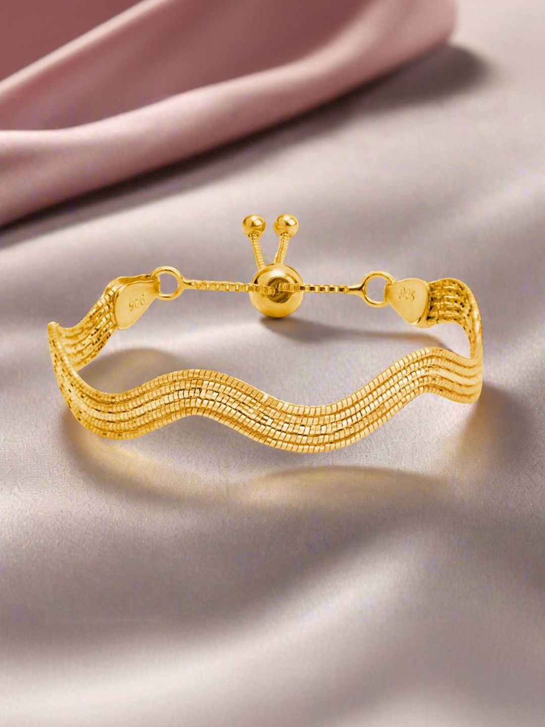 

Zavya Women Sterling Silver Gold-Plated Multistrand Bracelet