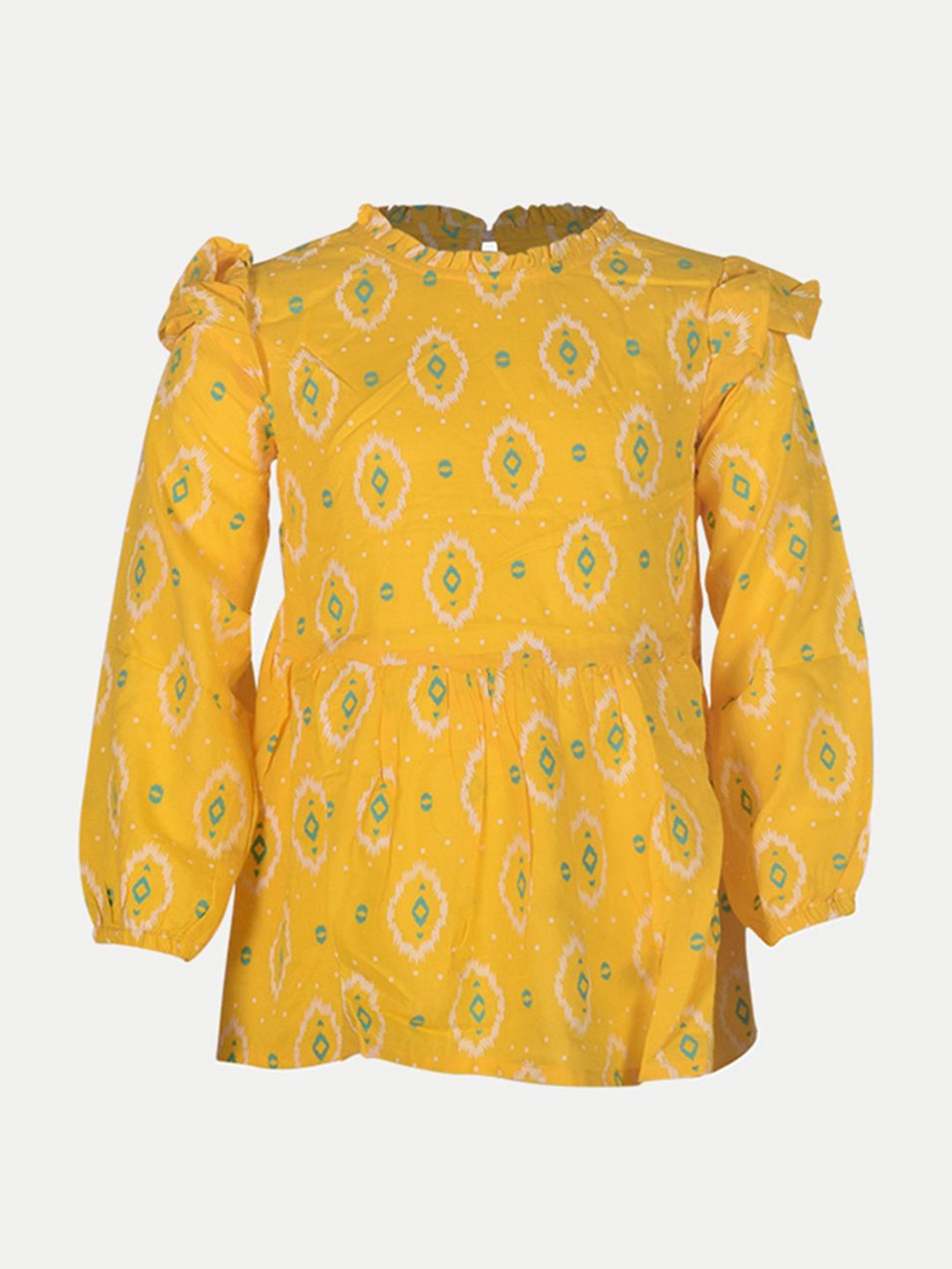

BAESD Ethnic Motifs Print Fit & Flare Dress, Yellow