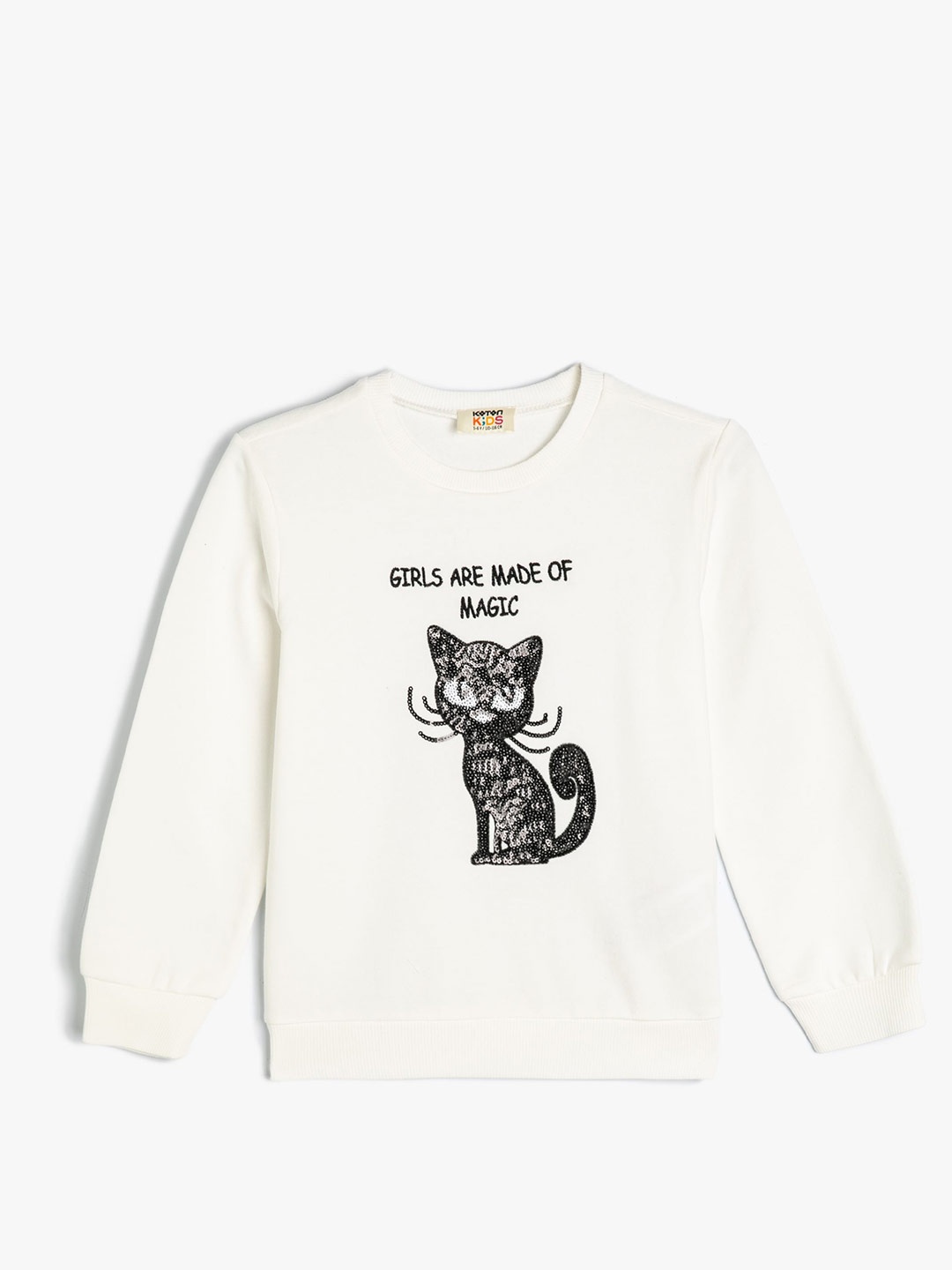 

Koton Girls Graphic Printed Sweatshirt, Beige