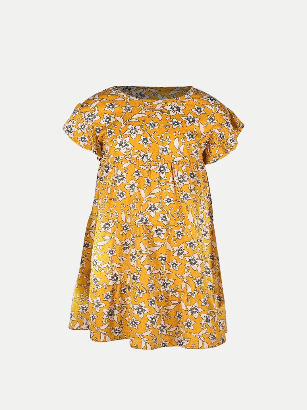 

BAESD Floral Print A-Line Dress, Yellow