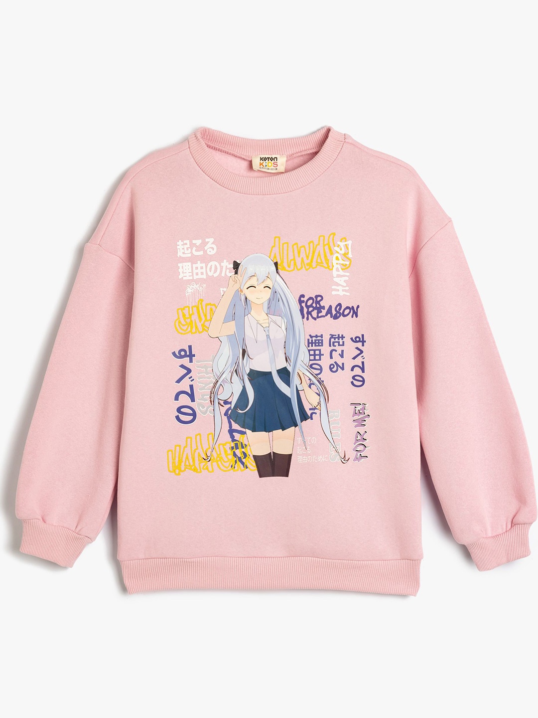 

Koton Girls Graphic Printed Sweatshirt, Pink